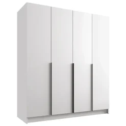 Armadio 200x215h cm 4 ante moderno bianco nero Glammy 4