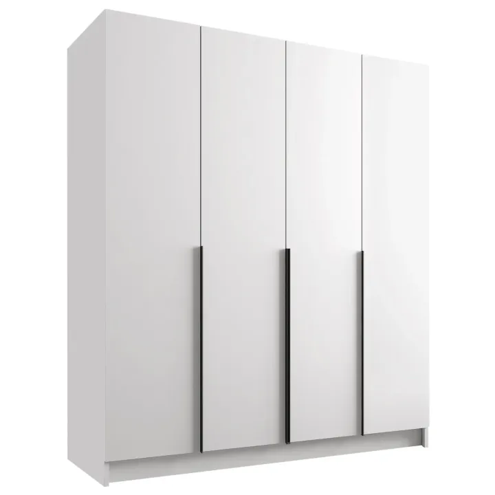 Armadio 200x215h cm 4 ante moderno bianco nero Glammy 4