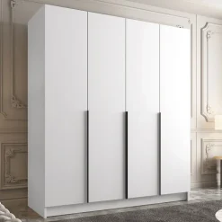Armadio 200x215h cm 4 ante moderno bianco nero Glammy 4