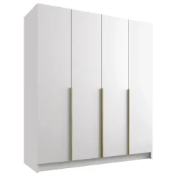 Armadio 200x215h cm 4 ante moderno bianco oro Glammy 4