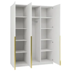 Armadio 150x215h cm 3 ante moderno bianco oro Glammy 3