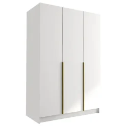 Armadio 150x215h cm 3 ante moderno bianco oro Glammy 3