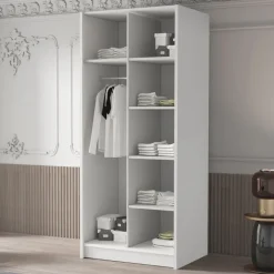 Armadio 100x215h cm 2 ante moderno bianco oro Glammy 2