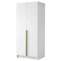 Armadio 100x215h cm 2 ante moderno bianco oro Glammy 2