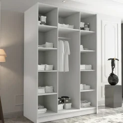 Armadio 150x215h cm 3 ante moderno bianco nero Glammy 3