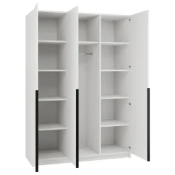 Armadio 150x215h cm 3 ante moderno bianco nero Glammy 3