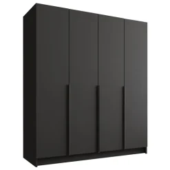 Armadio 200x215h cm 4 ante moderno nero Glammy 4