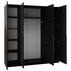 Armadio 200x215h cm 4 ante moderno nero Glammy 4