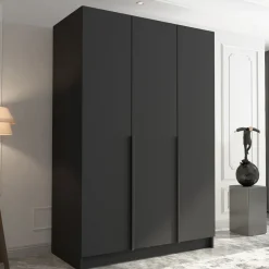 Armadio 150x215h cm 3 ante moderno nero Glammy 3