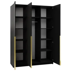 Armadio 150x215h cm 3 ante moderno nero oro Glammy 3