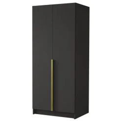 Armadio 100x215h cm 2 ante moderno nero oro Glammy 2