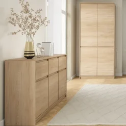 Armadio 91x198h cm 4 ante moderno rovere Funny