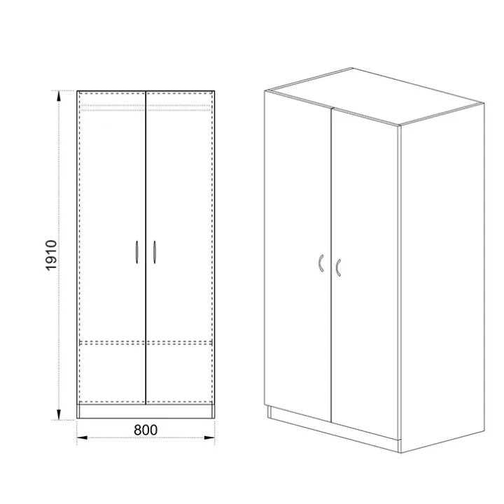 Armadio 80x191h cm 2 ante moderno rovere sonoma Ilario