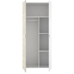 Armadio 90x205h cm 2 ante moderno rovere bianco Cairo