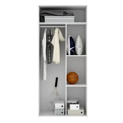 Armadio 90x205h cm 2 ante moderno rovere bianco Cairo
