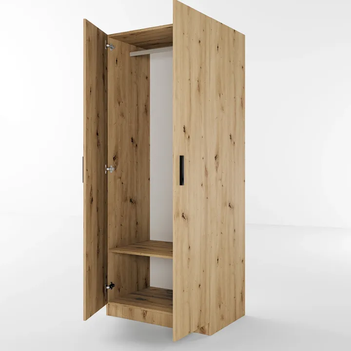 Armadio 80x191h cm 2 ante moderno rovere rustico Ilario