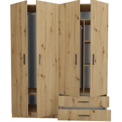 Armadio 80x191h cm 2 ante moderno rovere rustico Ilario