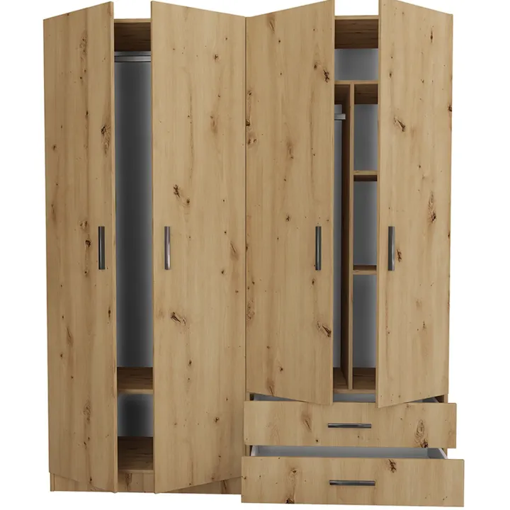 Armadio 80x191h cm 2 ante moderno rovere rustico Ilario