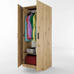 Armadio 80x191h cm 2 ante moderno rovere rustico Ilario