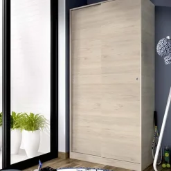 Armadio 100x204h cm 2 ante moderno scorrevoli rovere Royal