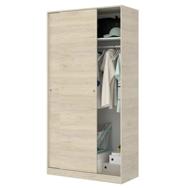 Armadio 100x204h cm 2 ante moderno scorrevoli rovere Royal