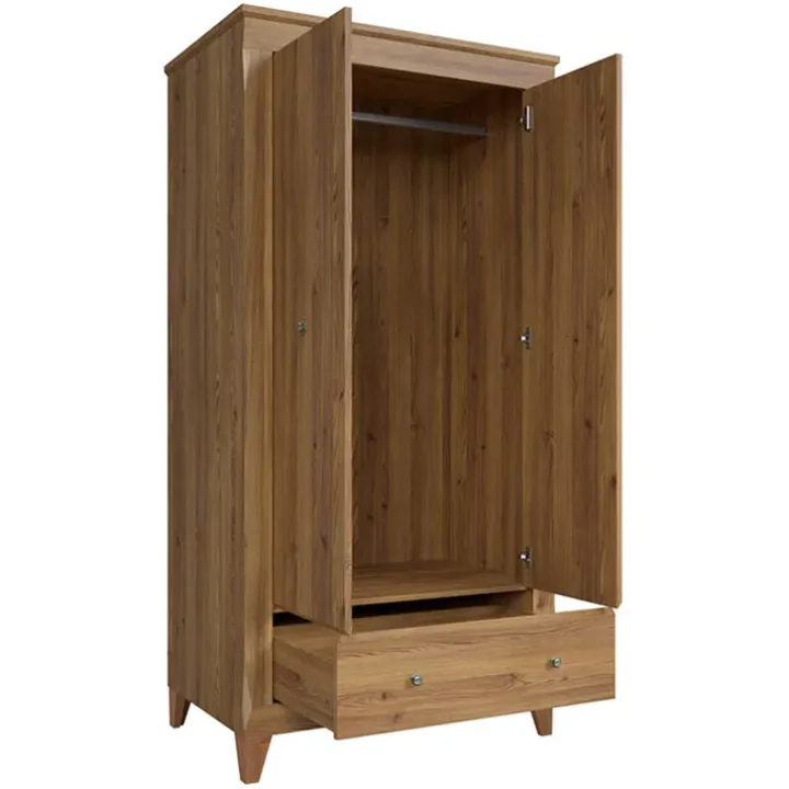 Armadio 102x202h cm 2 ante rovere scuro Lucca