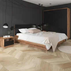 Armadio 180x201h cm 3 ante rovere scuro nero opaco Elin
