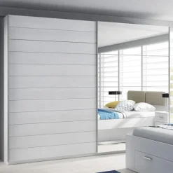 Armadio 270x210h cm 2 ante scorrevoli con specchio bianco frassinato Cortina Gihome®