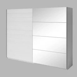 Armadio 270x210h cm 2 ante scorrevoli con specchio bianco frassinato Cortina Gihome®