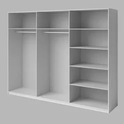 Armadio 270x210h cm 2 ante scorrevoli con specchio bianco frassinato Cortina Gihome®