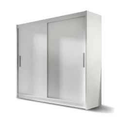 Armadio 180x215h cm 2 ante scorrevoli design moderno bianco Aisha