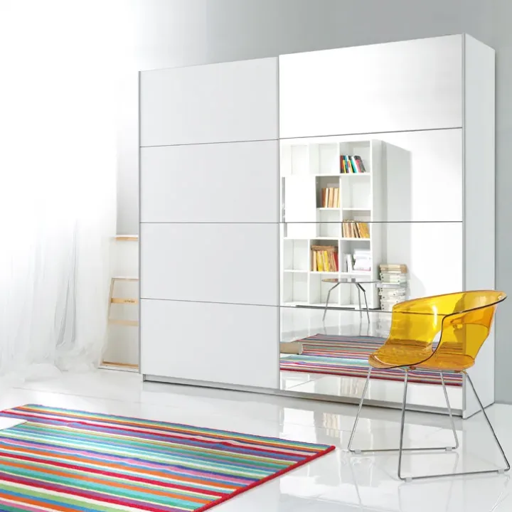 Armadio 180x210h cm 2 ante scorrevoli bianco opaco Pascal Gihome®