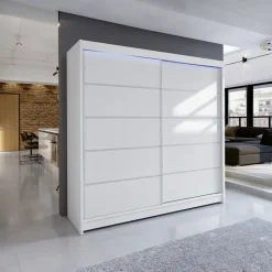 Armadio 180x215h cm 2 ante scorrevoli bianco opaco Karl
