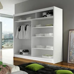 Armadio 180x215h cm 2 ante scorrevoli bianco opaco Karl