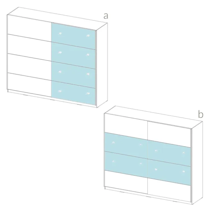 Armadio 120x210h cm 2 ante scorrevoli con specchio bianco opaco Pascal Gihome®