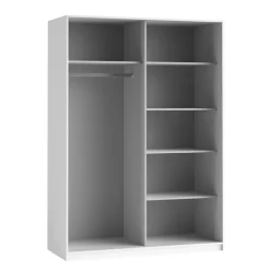 Armadio 120x210h cm 2 ante scorrevoli con specchio bianco opaco Pascal Gihome®