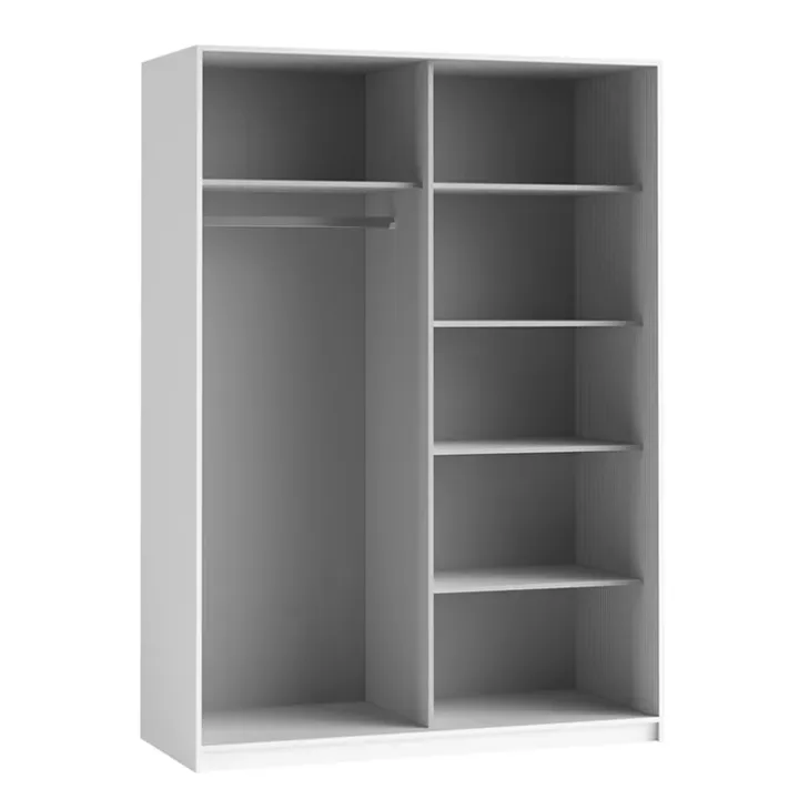 Armadio 120x210h cm 2 ante scorrevoli con specchio bianco opaco Pascal Gihome®