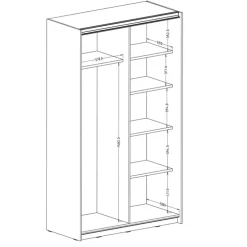 Armadio 120x210h cm 2 ante scorrevoli con specchio bianco opaco Pascal Gihome®