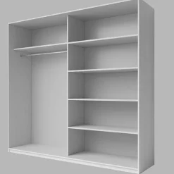 Armadio 200x210h cm 2 ante scorrevoli con specchio bianco frassinato Cortina Gihome®