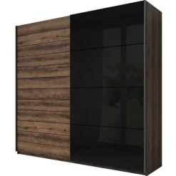 Armadio 270x210h cm 2 ante scorrevoli rovere nero lucido Cortina Gihome®