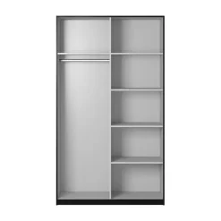 Armadio 150x210h cm 2 ante scorrevoli con specchio nero opaco Pascal Gihome®