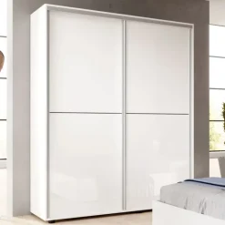 Armadio 150x200h cm 2 ante scorrevoli bianco lucido Roma