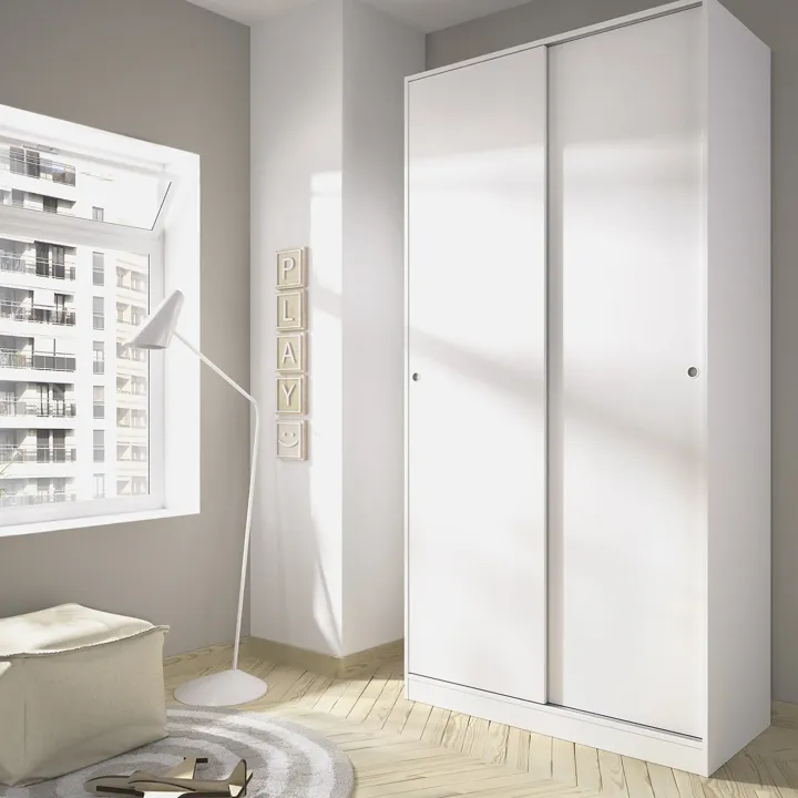 Armadio 100x204h cm 2 ante scorrevoli bianco Royal