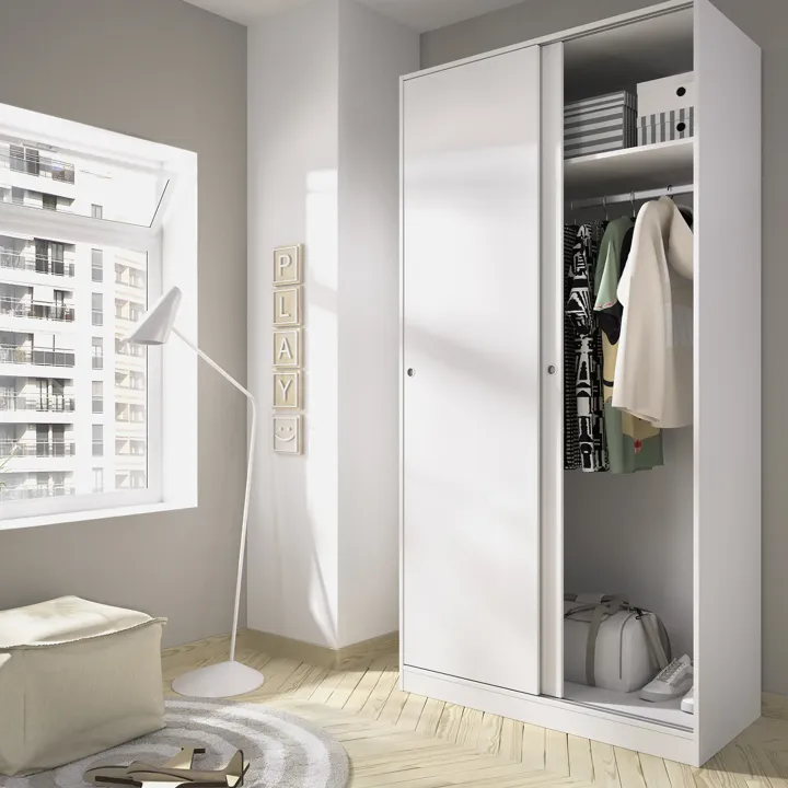 Armadio 100x204h cm 2 ante scorrevoli bianco Royal