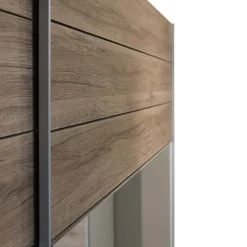 Armadio 270x210h cm 2 ante scorrevoli con specchio rovere scuro Brock Gihome®