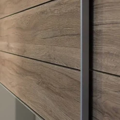 Armadio 270x210h cm 2 ante scorrevoli con specchio rovere scuro Brock Gihome®