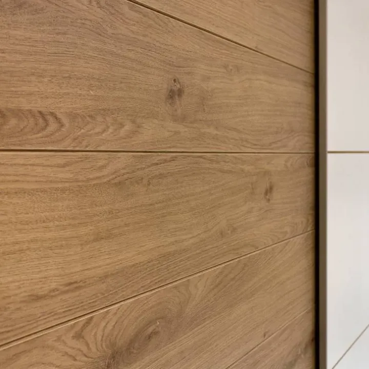 Armadio 220x210h cm 2 ante scorrevoli bianco opaco rovere Nexus Gihome®