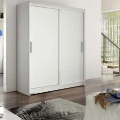 Armadio 150x200h cm 2 ante scorrevoli design bianco Vilma