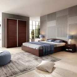 Armadio 150x200h cm 2 ante scorrevoli moderno wengè Roma