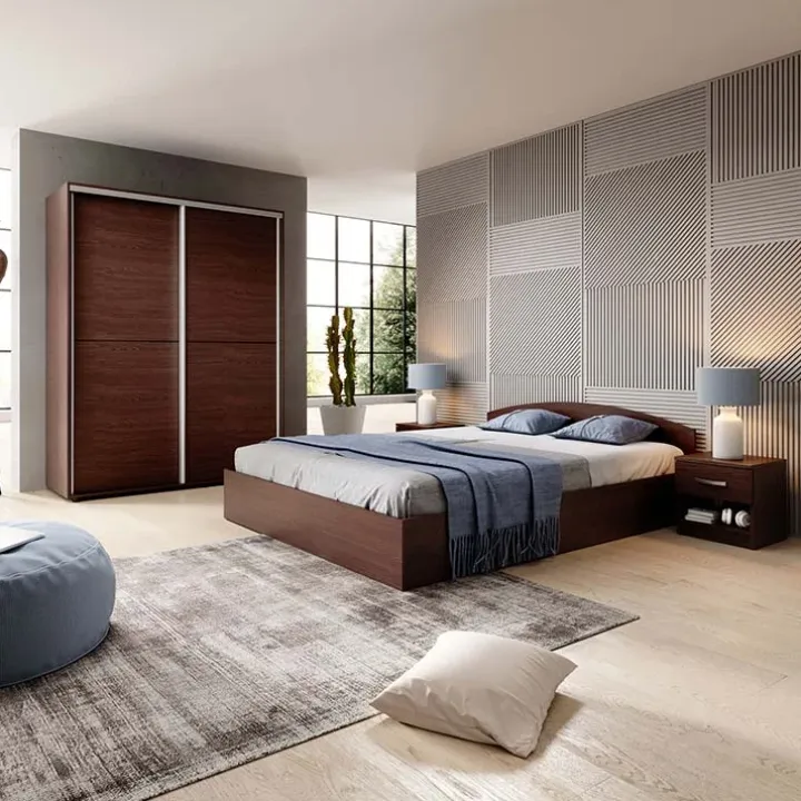 Armadio 150x200h cm 2 ante scorrevoli moderno wengè Roma
